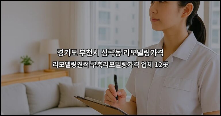 경기도 부천시 심곡동 리모델링가격 리모델링견적 구축리모델링가격 업체 12곳